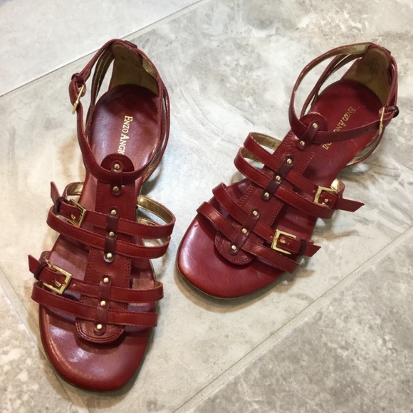 Enzo Angiolini Red Gladiator Sandal - Picture 2 of 8